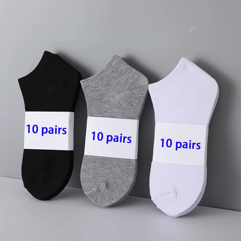 5/6/7/10 Pairs Women/Men Boat Socks Invisible Low Cut Silicone Non-Slip Summer No-Show Ankle Socks Solid Color Casual Breathable