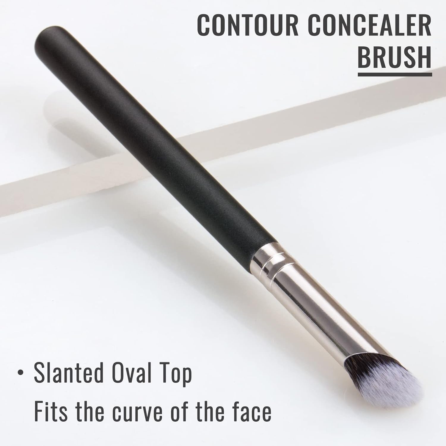 Angled Concealer Makeup Brush under Eye, Slanted Oval Top Nose Contour Brush, Professional Contour Concealer Brush for Blending Liquid, Cream or Flawless Powder Cosmetics