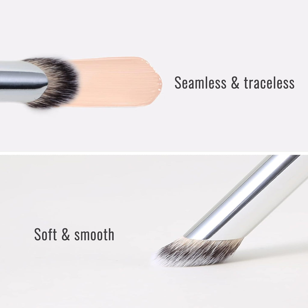 Angled Concealer Makeup Brush under Eye, Slanted Oval Top Nose Contour Brush, Professional Contour Concealer Brush for Blending Liquid, Cream or Flawless Powder Cosmetics