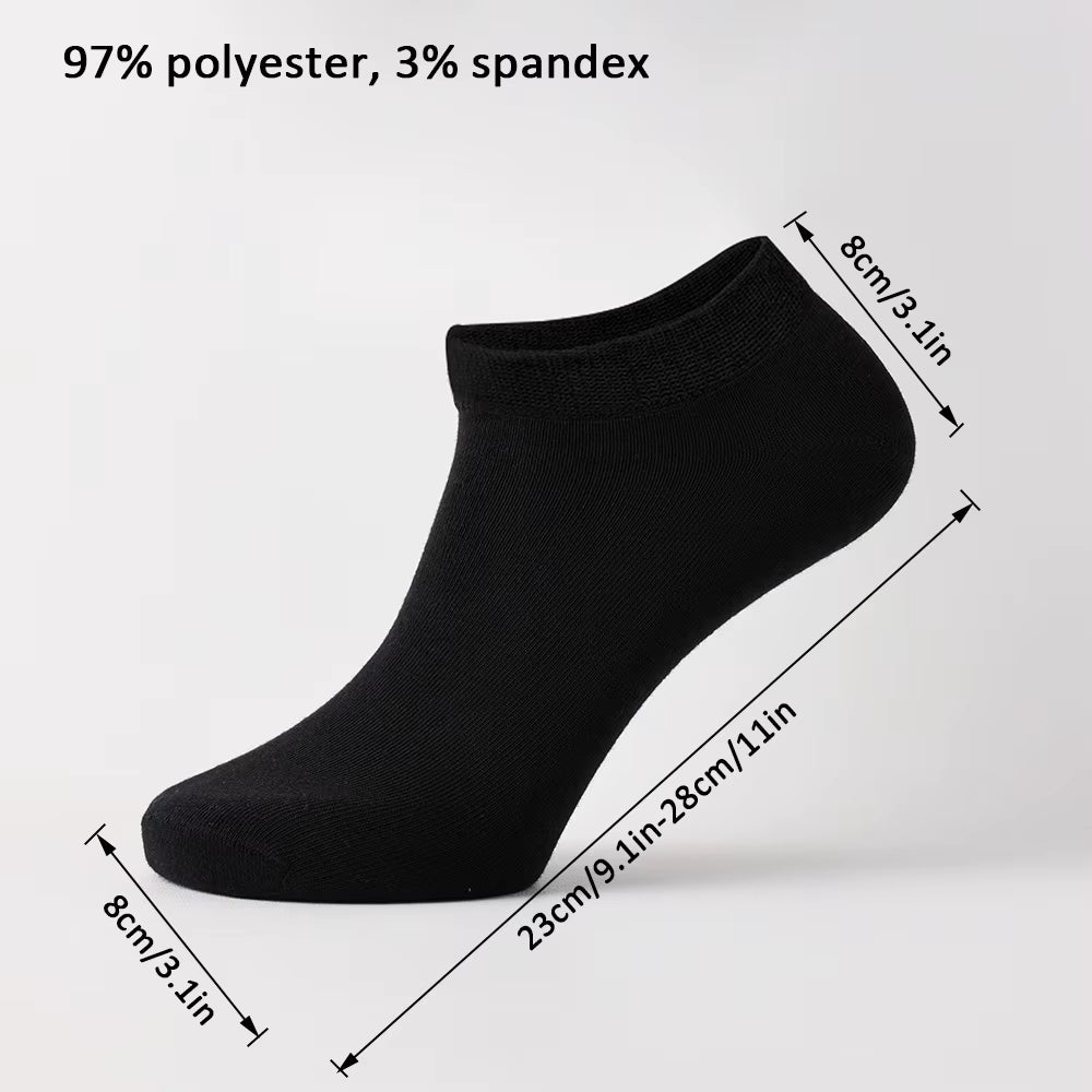 5/6/7/10 Pairs Women/Men Boat Socks Invisible Low Cut Silicone Non-Slip Summer No-Show Ankle Socks Solid Color Casual Breathable