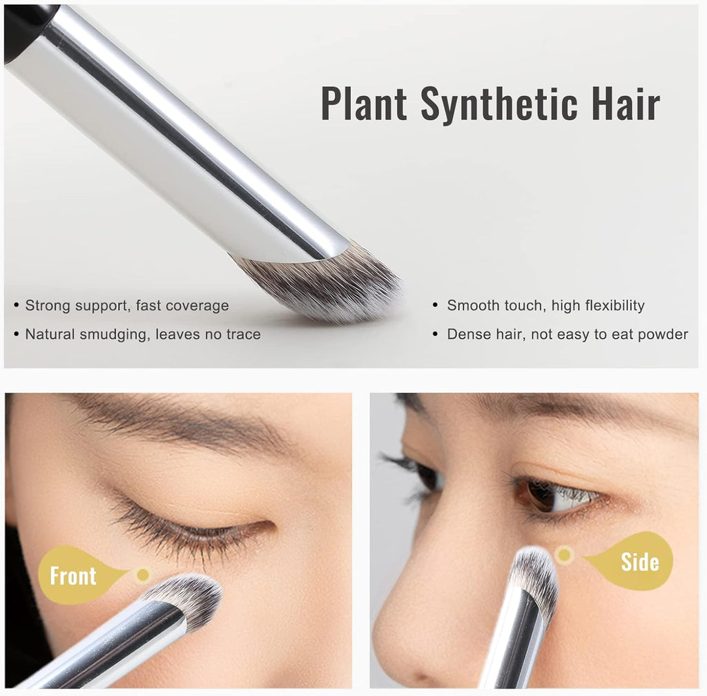 Angled Concealer Makeup Brush under Eye, Slanted Oval Top Nose Contour Brush, Professional Contour Concealer Brush for Blending Liquid, Cream or Flawless Powder Cosmetics