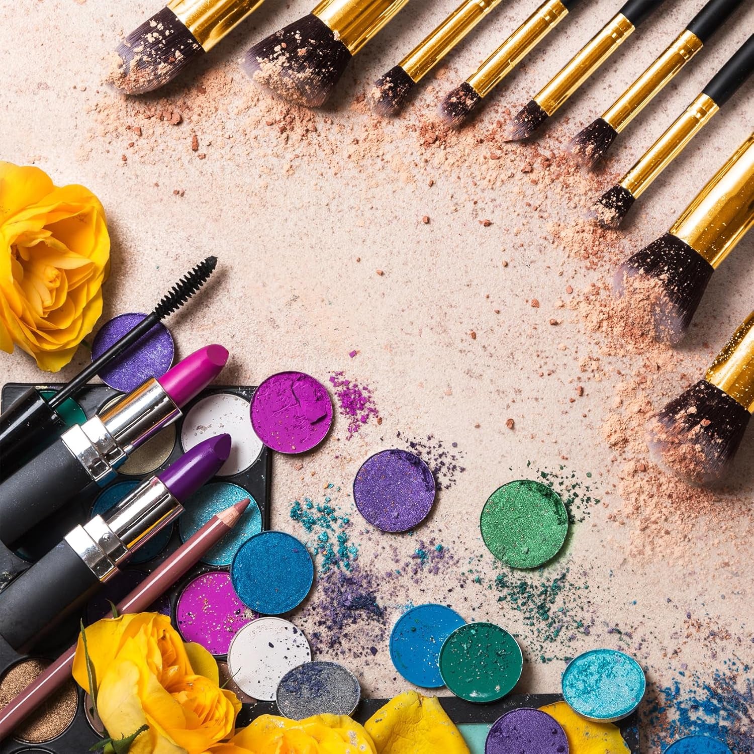 10-Piece Makeup Brush Set - Professional Powder, Foundation, Eyeshadow & Concealer Brushes